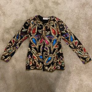 vintage sequin jacket. size small but can fit a medium.